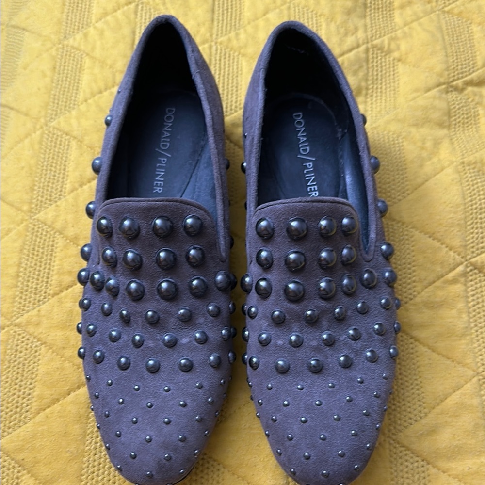 Donald Pliner Studded Loafers in Gray